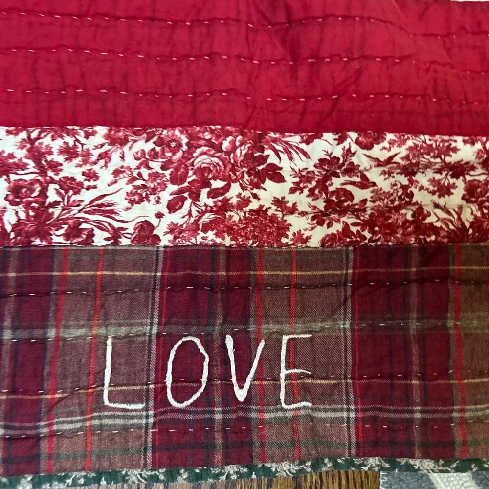 Pottery Barn Winter Dreams Queen Christmas Holiday Patchwork Quilt & 2 Shams